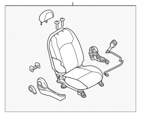 Passenger seat Nissan Versa Note 13-16 without airbag, mechanical, gray cloth, for cleaning