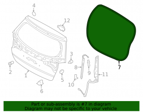 Kia Sorento 2014-2015 trunk door rubber seal