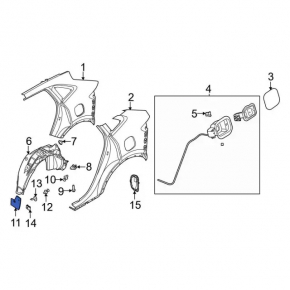 Rear mudguard mudguard right Ford Escape MK4 20- structure scratch
