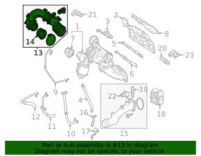 Right turbine pipe Mercedes CLA 250 14-19