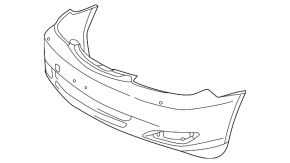 Front bare bumper Toyota Camry 05-06 for fog lights, for hook