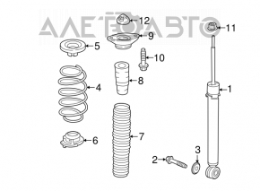 Rear left shock absorber support for Honda Accord 18-22