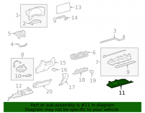 Toyota Rav4 19-24 black lower passenger footwell trim panel