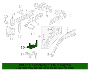Upper battery tray bracket Honda CRV 20-22 1.5T