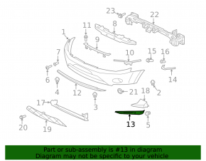 Left front bumper cover for Mitsubishi Outlander 07-09 under DRL