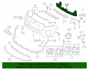 Rusty Kia Sportage 17-19 FWD front bumper reinforcement