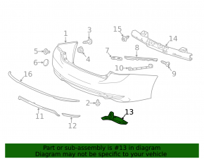 Rear bumper guard right Honda Accord 17 hybrid