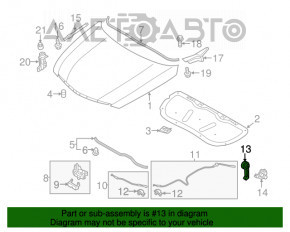 Hyundai Azera 12-17 bonnet opening handle interior