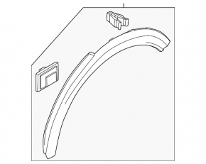 Rear left fender arch trim for Kia Niro 23-24, gloss black