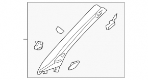 Front pillar trim upper right Audi A3 8V 15-16 4d gray