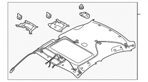 Subaru Legacy 15-17 gray headliner for sunroof