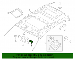 Left visor plug Infiniti JX35 QX60 13-