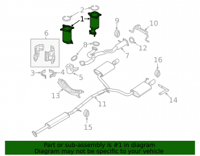 Front catalytic converter Ford Flex 09-12