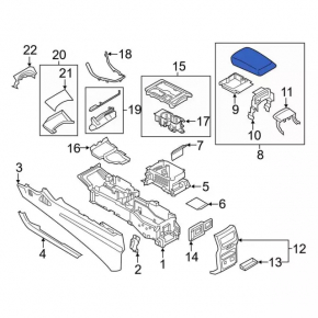 Armrest Ford Edge 15-18 black