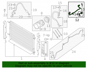 Air conditioning tube condenser-compressor second Ford Mustang mk6 15-17