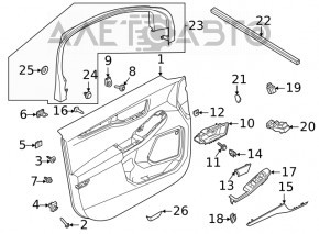 Door trim card front left Ford Escape MK4 20-22 black