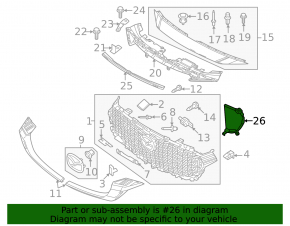Right radiator grille plug for Mazda CX-50 23-25 (internal)