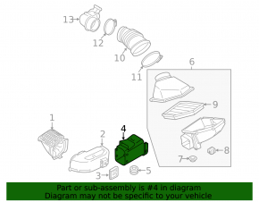 Air duct for air filter housing, right, BMW 5 G30 18-23 M, 4.4T, rear