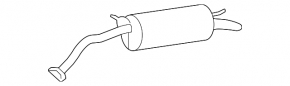 Rear muffler with barrel for Toyota Prius 2009-2010