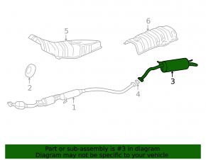 Rear muffler with barrel for Toyota Prius 2009-2010