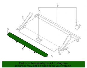 Volvo XC60 18-26 black trunk cover on the trunk lid, no mounting