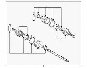 Rear left half-shaft drive for Nissan Juke 11-17 AWD
