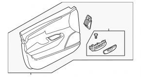 Door trim card front right Volvo V90 17-22 usa leather black