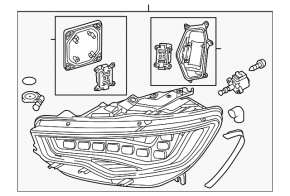 Front right headlight complete Audi A6 C7 12-15 prerest LED