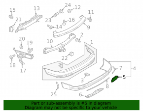 Rear bumper tow hook plug left Audi Q7 4L 10-15