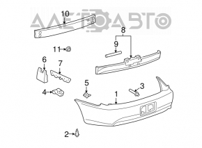 Rear bumper reinforcement for Toyota Solara 04-06