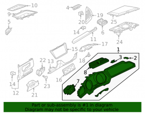 Central dashboard trim for VW Tiguan 18-22, graphite, with air ducts