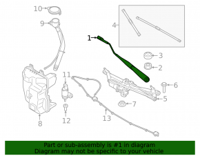 Wiper arm right BMW X1 F48 16-22