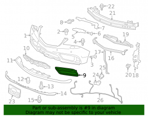 Front bumper grille left Acura MDX 14-16 prerest