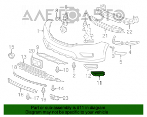 Left fog light cover for Honda Accord 2013-2015