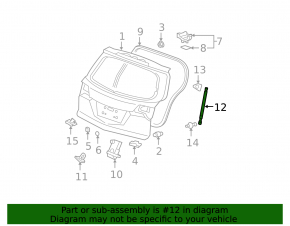 Right tailgate shock absorber for Acura MDX 07-09