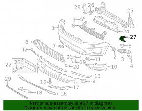 Front bumper reinforcement bracket right VW Touareg 15-17