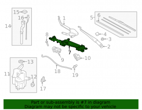 Wiper linkage with motor for Toyota Prius V 12-17