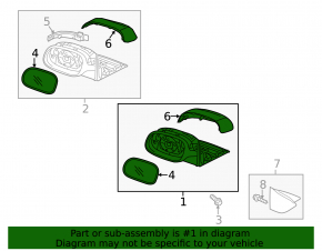 Right side mirror assembly Kia Soul 14-19
