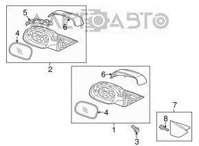 Right side mirror assembly Kia Soul 14-19
