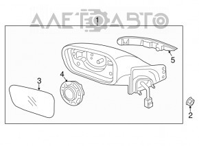 Right side mirror assembly for Hyundai Sonata 2015-2017 (USA)