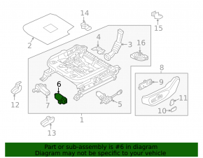 Left passenger seat runner for Hyundai Sonata 15-17