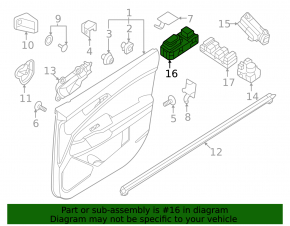 Front right window lift control for Kia Sportage 23-26 auto