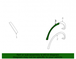 Rear bumper arch extension left Porsche Cayenne 958 11-14 turbo