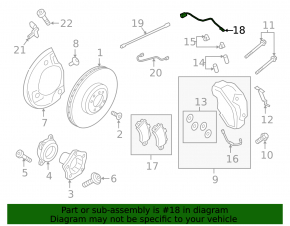 Front left brake pad wear sensor for Porsche Cayenne 19-23