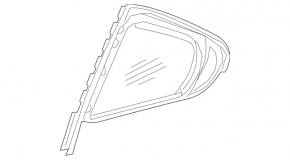 Door glass triangle rear right Mercedes C-class W205 15-21