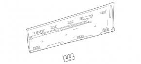Lower rear left door trim for Mercedes H247 GLA 20-26, structure with chrome molding