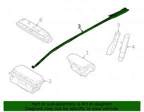 Airbag side curtain right Ford Explorer 11-19