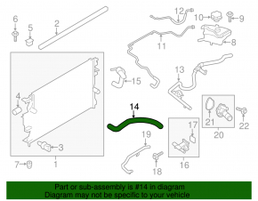 Upper cooling pipe Ford Fusion mk5 13-20 2.5