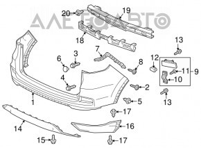 Rear bumper bare Honda CRV 15-16 rest2, scratches