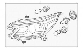 Headlight front right bare Honda CRV 12-14 prerest